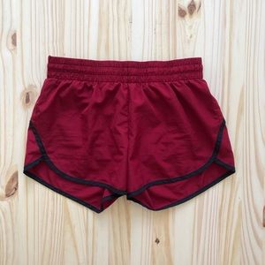 Red athletic shorts